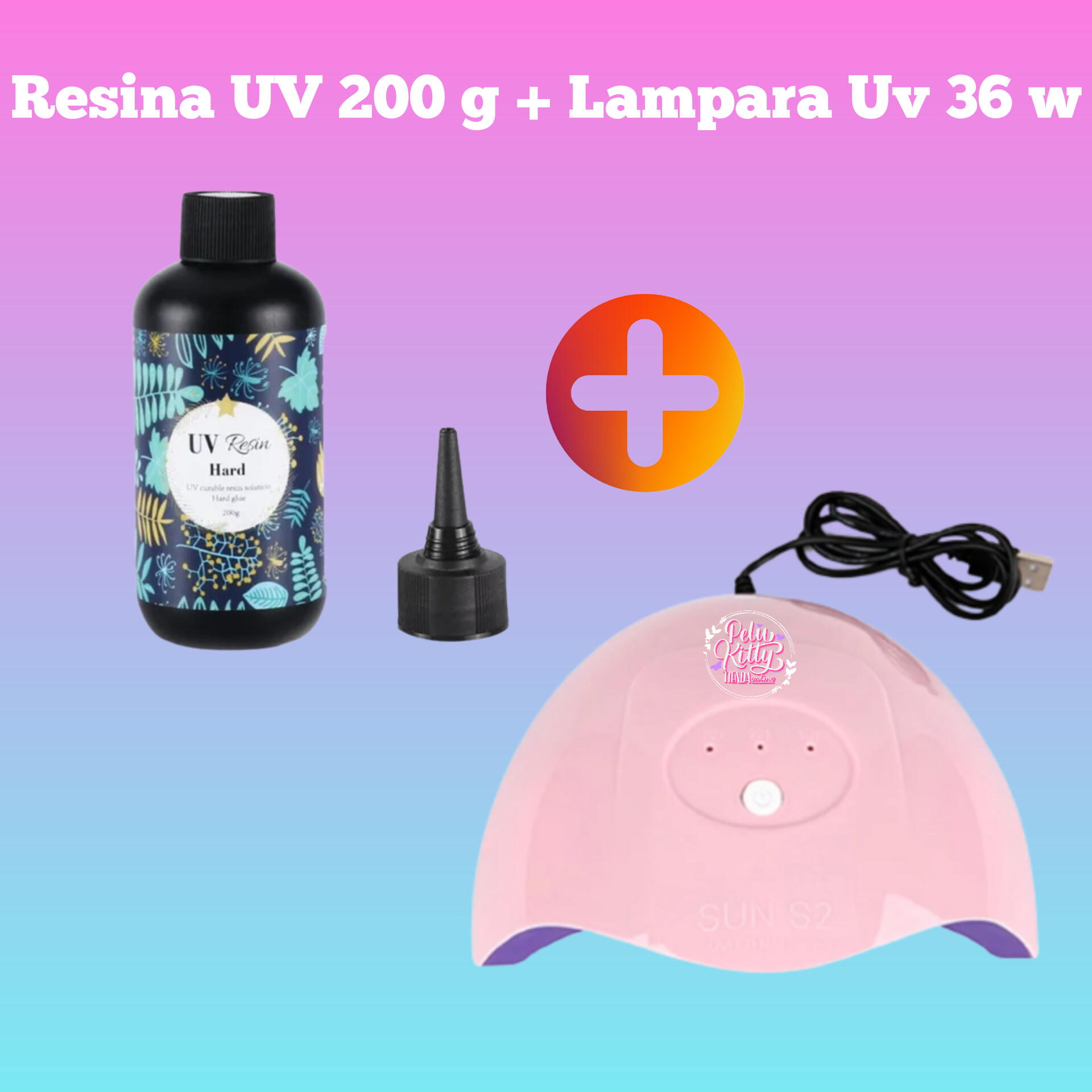 Kit Resina UV 200 g + Lámpara UV 36 W